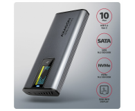 Axagon EEM2-SD2 USB-C 10Gbps - M.2 NVMe & SATA SSD bezśrubowa, ekra - 1485447 - zdjęcie 4